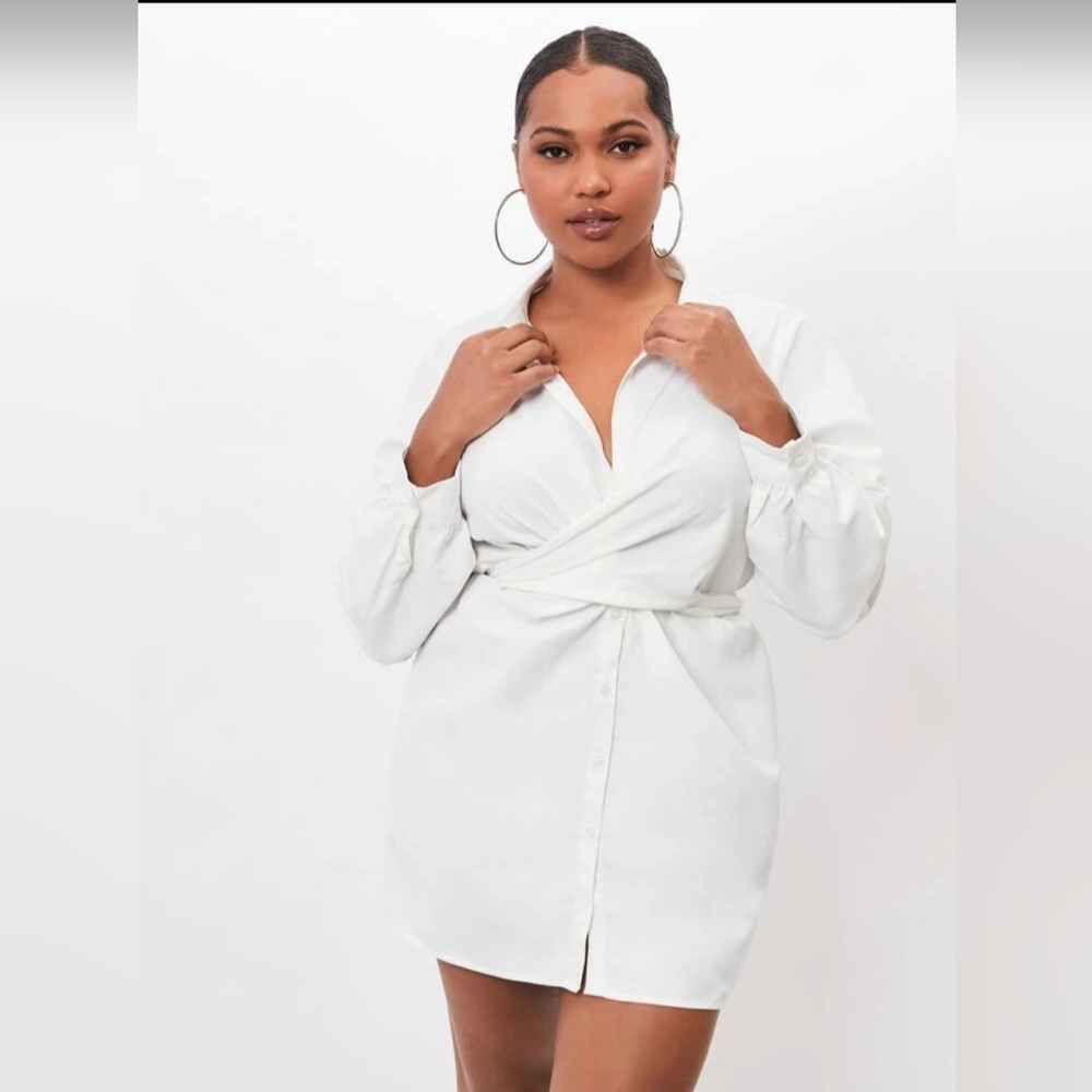 *NWT White Plus Size Wrap Blouse